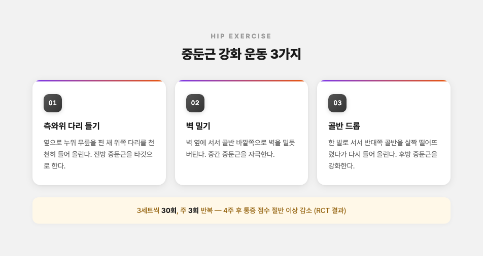 중둔근 강화 운동