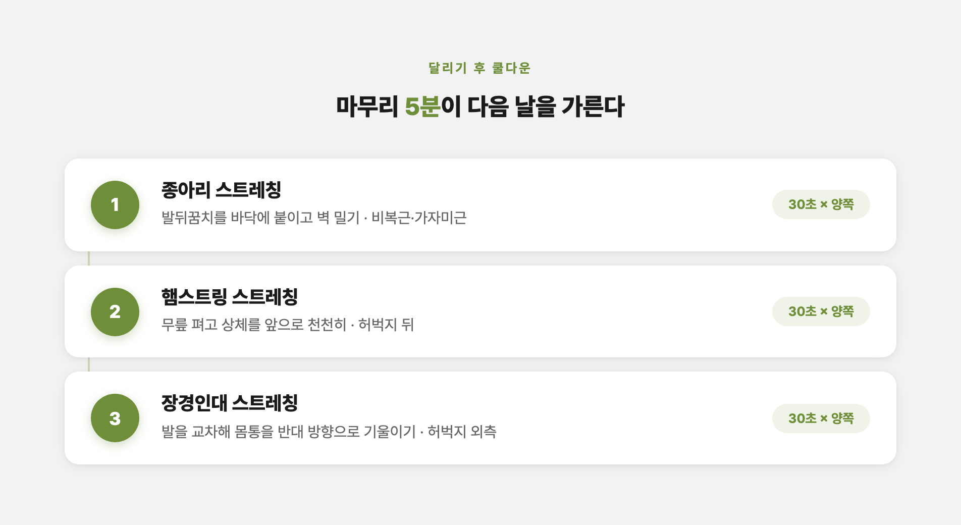 달리기 후 쿨다운 스트레칭